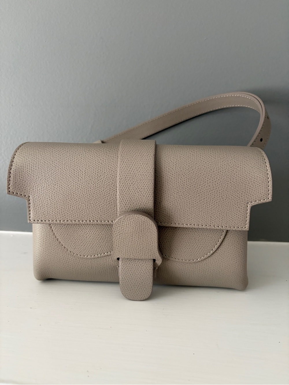 New Senreve Aria Belt Bag Strap Dust Bag Original Tags Italy Pebbled Sand